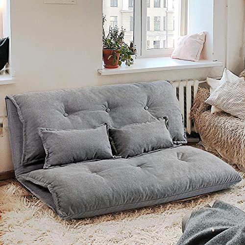 Jerry & Maggie Sofa Bed Floor Cute Futons Sets with 2 Pillows