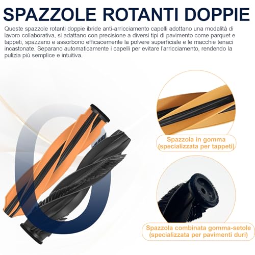 Vacuum Cleaner Accessories for DREAME D20/D20 Pro Plus, 1 Main Brush, 2 Filters, 3 Dust Bags, 4 Wipes, 5 Side Brushes, D20 Pro Plus Replacement Parts 17pcs | 1 Spazzola Principale, 2 Filtri, 3 Sacchetti Per La Polvere, 4 Salviette, 5 Spazzole Laterali, D20 Pro Plus Pezzi Di Ricambio