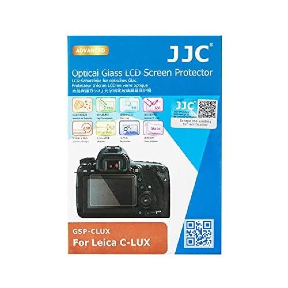 JJC GSP-CLUX Ultra-Thin 9H 2.5D Tempered Glass Clear LCD Screen Protector for Leica C-LUX, Panasonic DMC-Zs200/ Zs220/ TZ200/ TZ220/ TX2