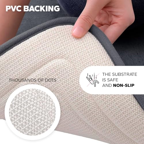 AMROAH 50x80cm Bath Mat Foam Sponge Anti-Slip Absorbent Washable, Comfortable Super Soft Bathroom Rug Machine Wash Dry Quickly for Bathroom Floor Tub Shower Toilet Door Home Bedroom