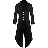 Runcati Mens Steampunk Victorian Jacket Gothic Tailcoat Costume Vintage Tuxedo Viking Renaissance Pirate Halloween Coats
