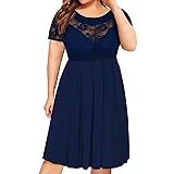 Womens Plus Size Short Sleeve Summer Midi Dress
