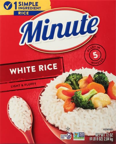 MINUTE WHITE RICE, INSTANT WHITE RICE FOR QUICK DINNER MEALS, 72-OUNCE BOX