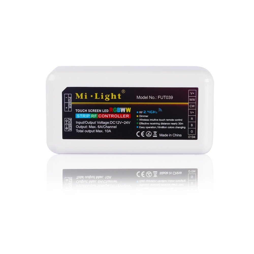 lighteu®, Milight Miboxer RGB + CCT (RGBWW) LED Strip Controller RF 2.4G for LED Light Strips (FUT039)