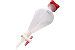 1000Ml Plastic Separatory Funnel with Pear Shape, Stopcock, and Clear Graduations, Ideal for Lab Experiments and Chemical Wor