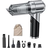 Carsories Handheld Foldable Car Vacuum, 4-in-1 18000PA Mini Vacuum Cleaner Portable Cordless, Air Blower, High Power Air Duster with Brushless Motor, for Car, Home, Office, Camping (Black)