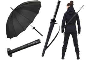 WPOZD Samurai Umbrella - Black Tactical Outdoor Umbrella for Strong Winds - Anime Birthday Gift