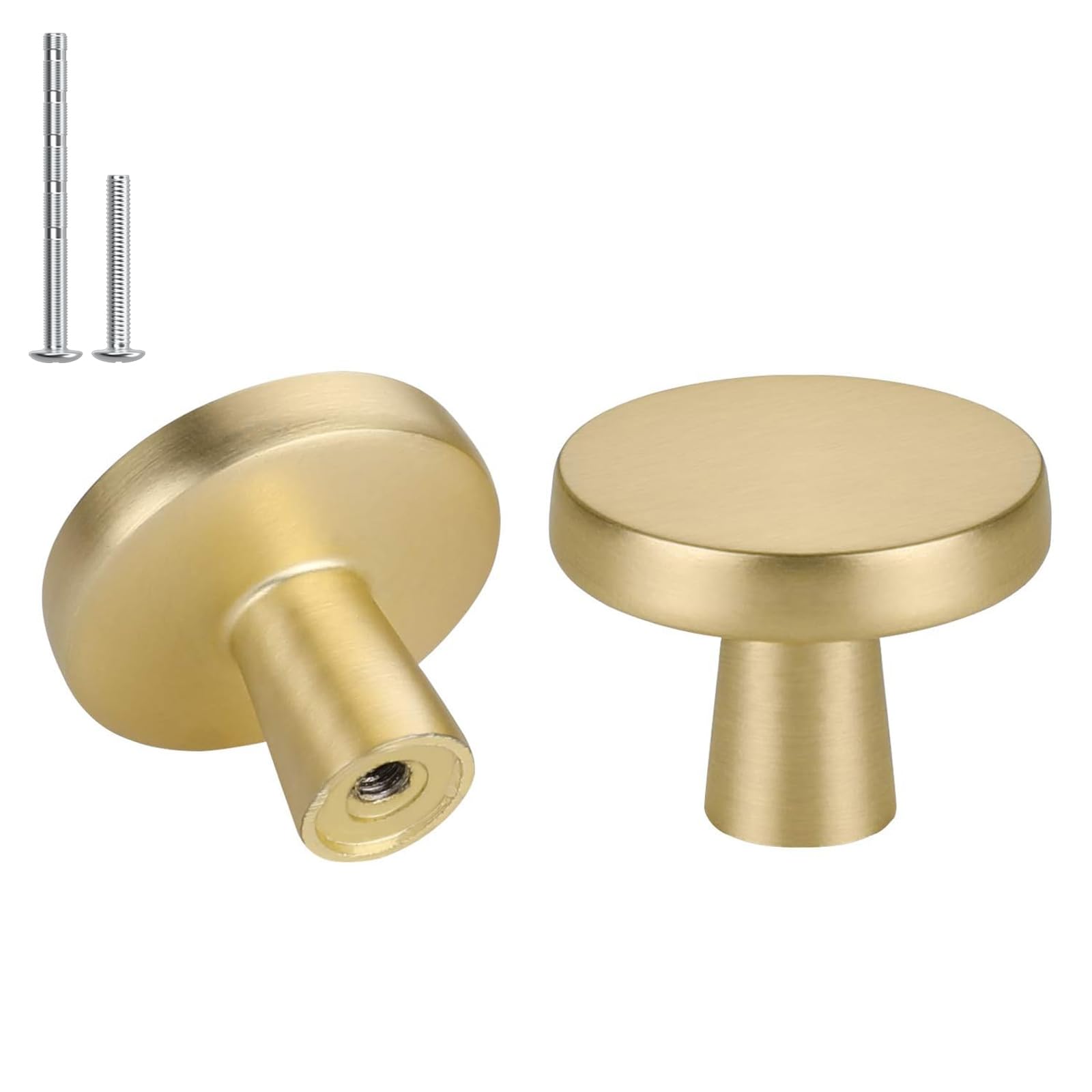 Photo 1 of Haliwu 15 Pack Brushed Gold Cabinet Knobs Gold Dresser Drawer Knobs Round Brass Kitchen Cabinet Hardware Zinc Alloy
