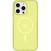 OtterBox Symmetry Series Soft Touch for MagSafe for iPhone 15 Pro Max - Lemon Pucker (Green), Sleek Rubber Design, Smooth Finish, Camera Bumpers, and Protective Screen Lip