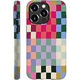 SEized Case Compatible with for iPhone 15 Pro,Colorful Checkerboard Phone Case for Girl Women Boy Men,Durable Protection Case for iPhone 15 Pro