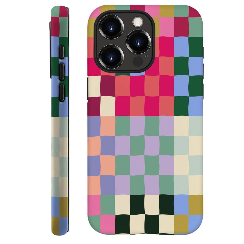 SEized Case Compatible with for iPhone 12 Pro,Colorful Checkerboard Phone Case for Girl Women Boy Men,Durable Protection Case for iPhone 12 Pro