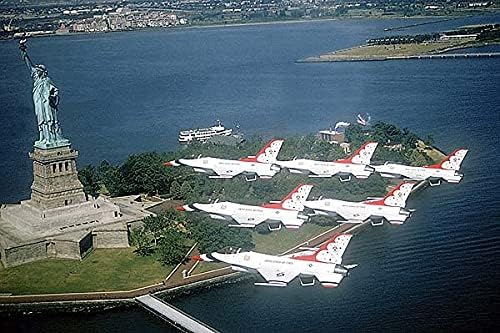 Photographs - USAF Thunderbirds NYC Statue of Liberty 8x12 Silver Halide Photo Print