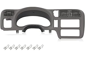 CROSSDESIGN Dashboard Cap Cover Radio Bezel Trim Compatible with Chevy S-10/GMC Jimmy Sonoma Blazer 1998-2004 Grey Not Fit Double Din