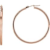 14k Rose Gold 40mm Hoop Earrings (40mm x 2mm)