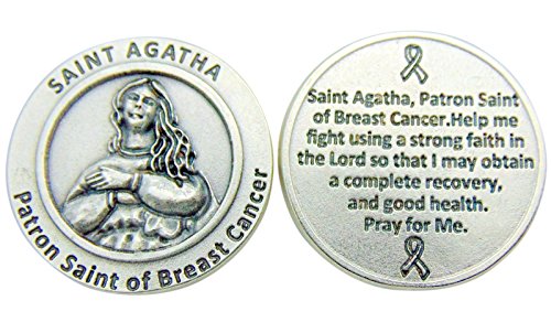 St Agatha 1 1/4 Inch Healing Saint Pocket Token Patron of Breast Cancer