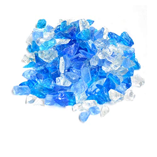 Skyflame 10-Pound Recycled Fire Glass for Fire Pit/Fireplace/Vase Fillers/Garden Landscapes, Blend Fireglass