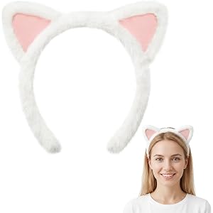 SIOTMERA Cat Ears Headband, Cat Costume Accessories for Halloween, Christmas, Birthday, Cosplay Fancy Dress Party