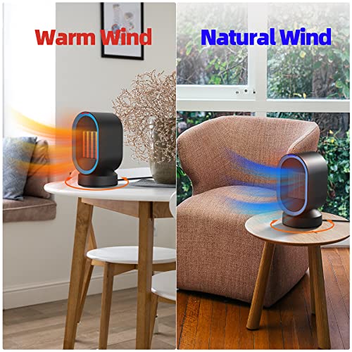 Portable Space Heater, Oscillating Desk Heater for Indoor Use，Electric