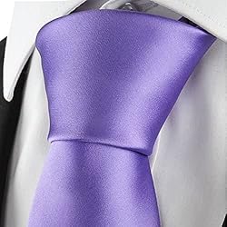 KissTies Lavender Tie Solid Necktie Satin Wedding