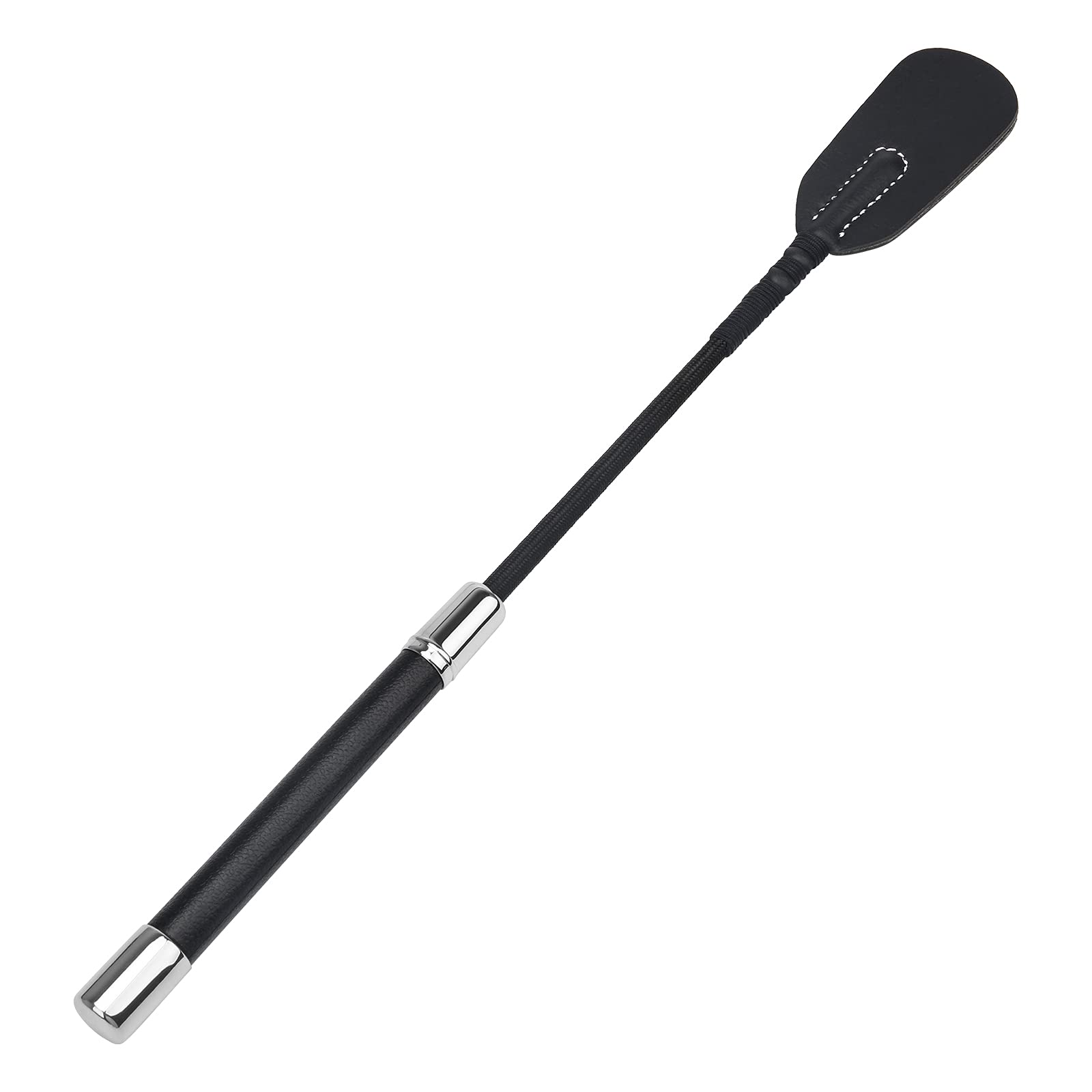 Zhichengbosi 35cm Horse Riding Crop, Black Faux Leather Horse Whips for Horse Outdoor Training