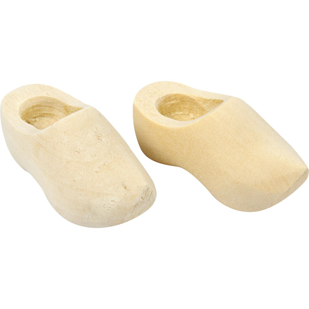 Creativ 100263 Dutch Wooden Clogs, L: 40 mm, 2 pairs