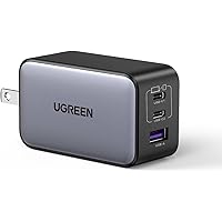UGREEN Nexode 65W USB C Charger, 3 Port GaN Charger Foldable Tablet Charger Block Compatible with iPhone 17 Pro Max/17 Pro/iP