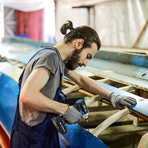 Clé à Choc sans Fil, WESCO 18V 2.0Ah Visseuse à Choc sans Balais, 2.0Ah Batterie, Chargeur rapide d\'une heure, 180 Nm, 0-3600 bpm, 6.35mm (1/4\