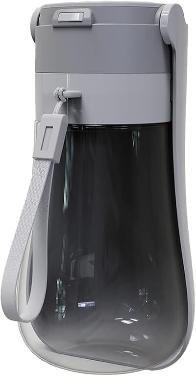 Septillar Foldable Dog Water Bottle 430ml Grey Portable Pet Dispenser