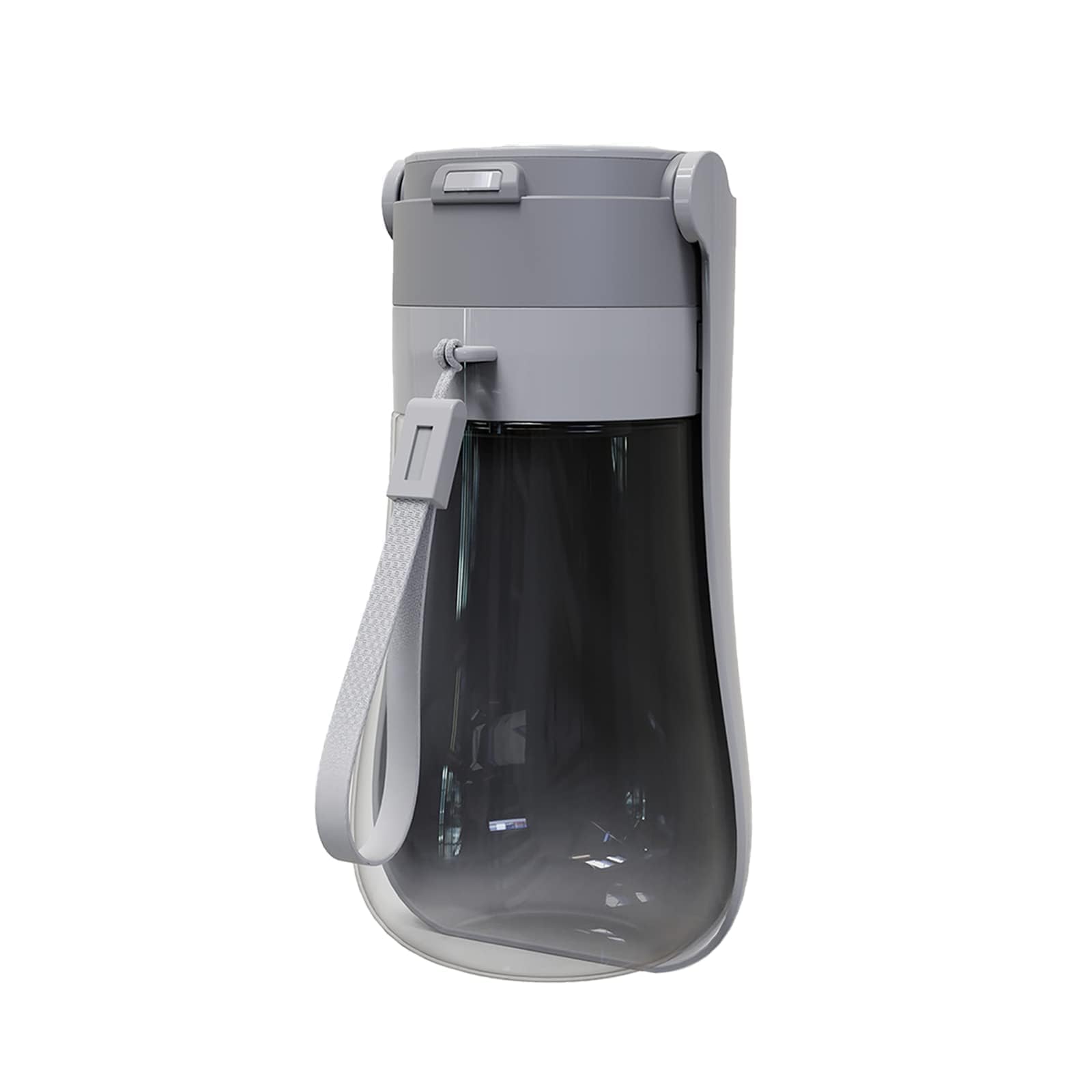 Foldable Dog Water Bottle [Grey, 430ml/15oz] Portable Walking Pet Water Dispenser Bowl Accessories Outdoor Hiking Travelling