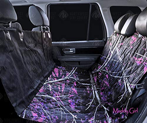 Northwest Seat CoversNorthwest Seat Covers Lifestyle Camo Dog Seat Covers, Heavy Duty, Universal Size fits All Vehicles, 100% Waterproof Dog Hammock, Rear Seat Protection for Cars/Trucks/SUV (Muddy Girl)