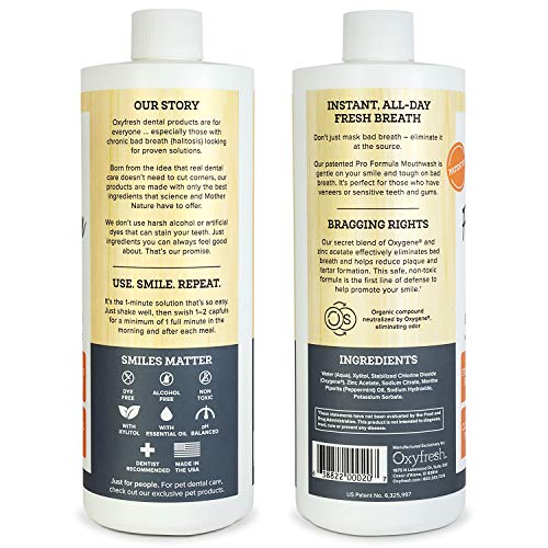 Oxyfresh Pro Formula Fresh Mint Mouthwash Patented Zinc Mouthwash for