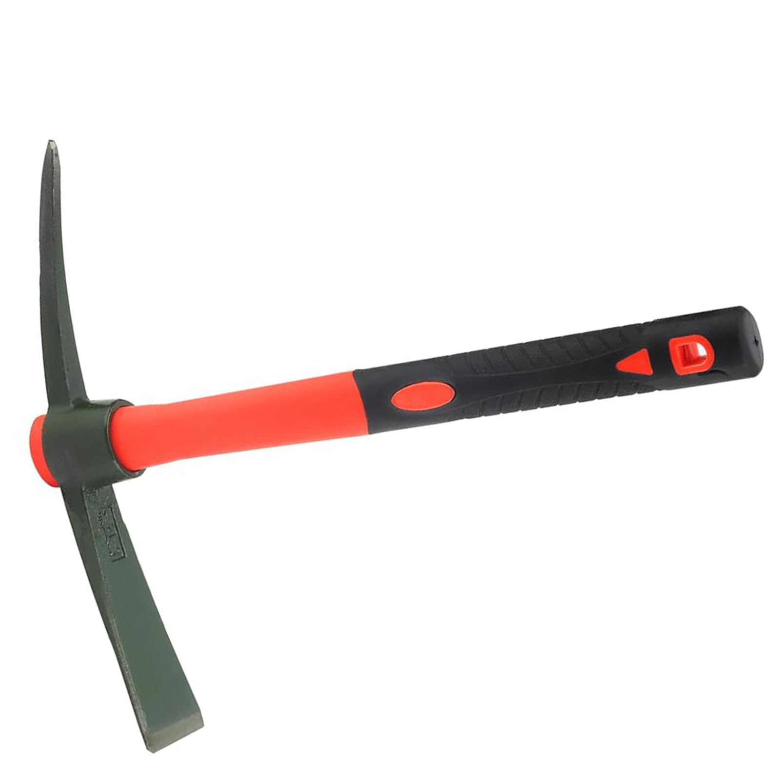 LEXININ 1 PCS 15 Inch Garden Mattock, 38 x 29cm Pickaxe with Fiberglass Handle, Grubbing Mattock for Gardening Planting Camping, Red