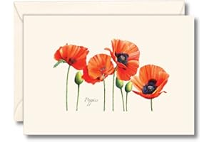 Earth Sky + Water - Poppies Notecard Set - 8 Blank Cards with Envelopes