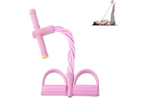 Pedal Resistance Bands with Handles, Upgrade 6-Tubes Multi-Function Tension Training Pedal, Natural Rubber Foot Pedal Resista