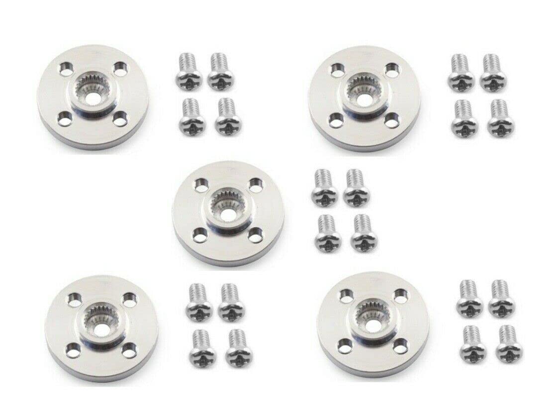 Fasizi 5PCS 25T Aluminum Servo Arm Round Type Disc Metal Rudder Disc Horns For DIY Robot