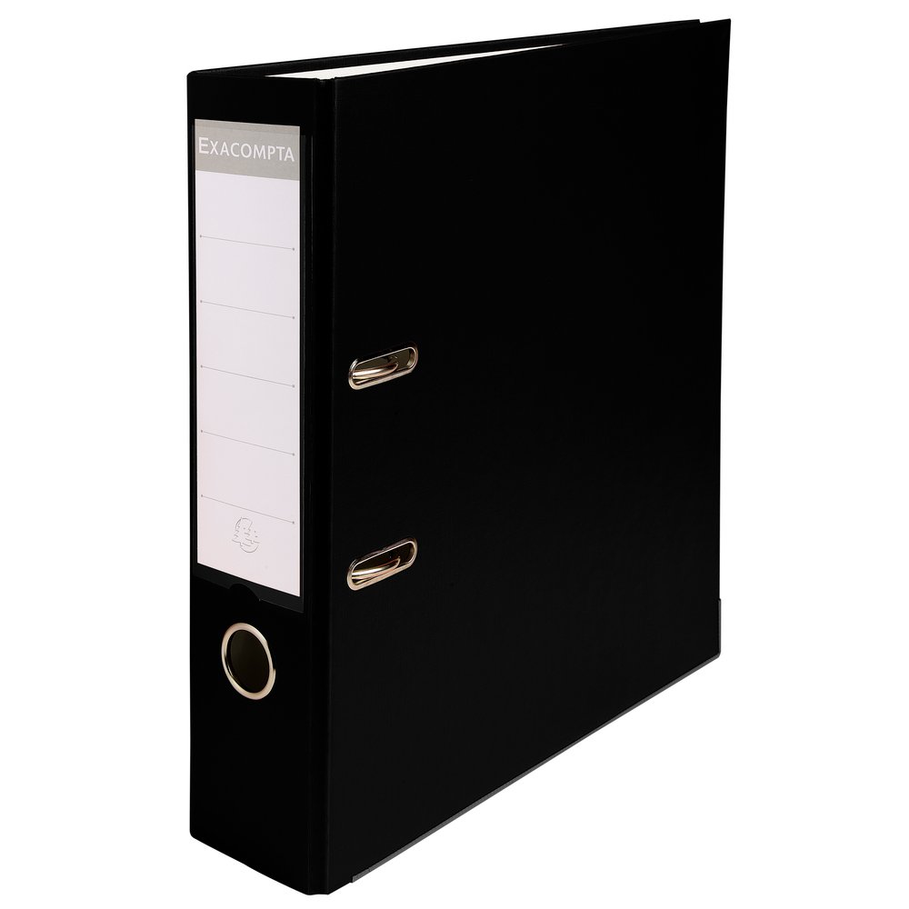 Exacompta - Ref 918401B - PP Lever Arch File - 320 x 290mm in Size, Suitable for Storing A4 Documents, 75mm Spine, Reinforced Finger Pull & Bottom Edge - Black