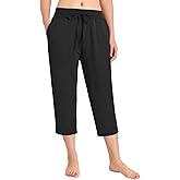 Weintee Women's Cotton Capri Pants with Pockets