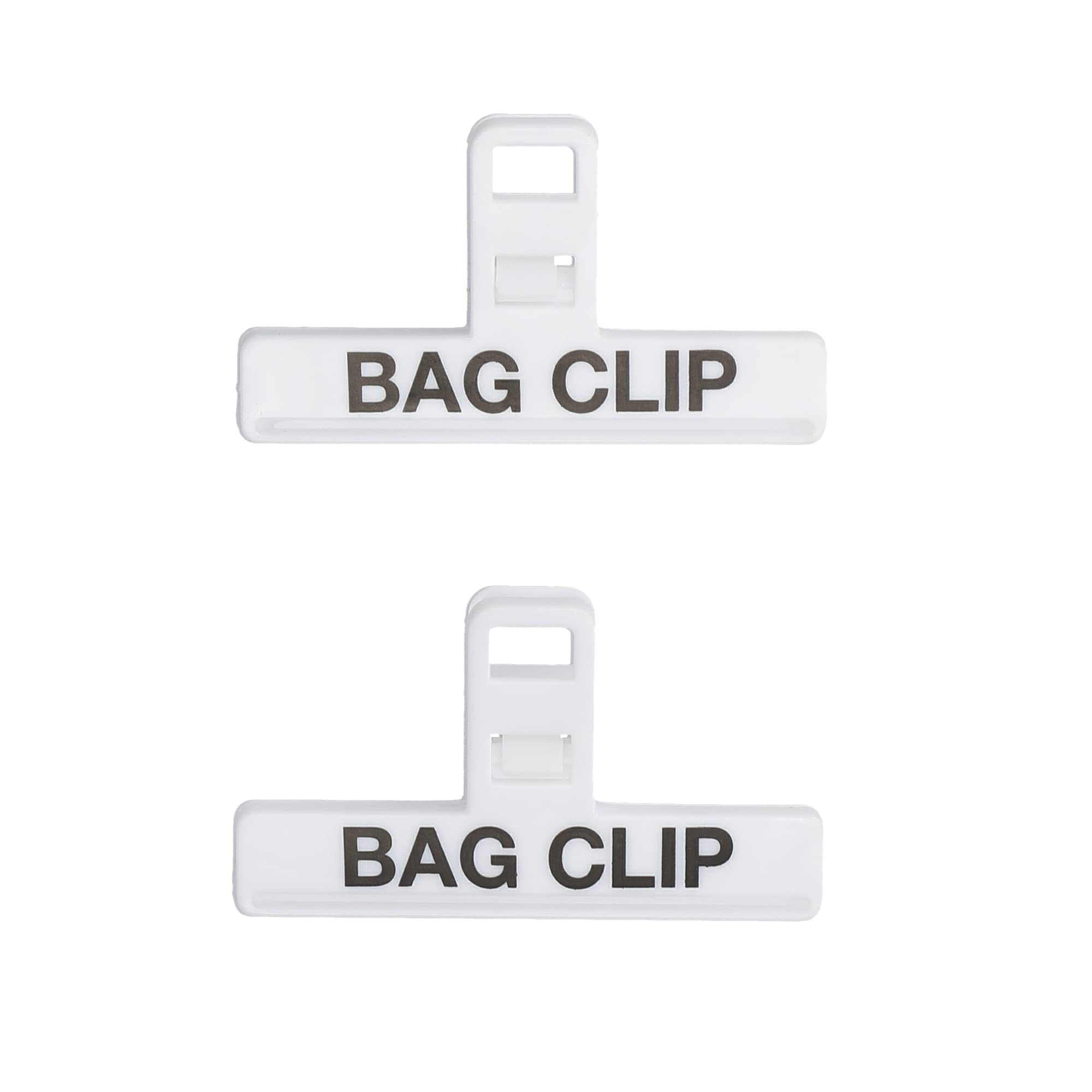 KitchenCraft Medium Binder-Style Plastic Food Bag Clips, 9 cm (3.5") - White (Set of 2)