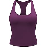YEOREO Racerback Workout Tank Tops for Women Ackii U Neck Padded Camisole Tops Sleeveless Gym Yoga Shirts