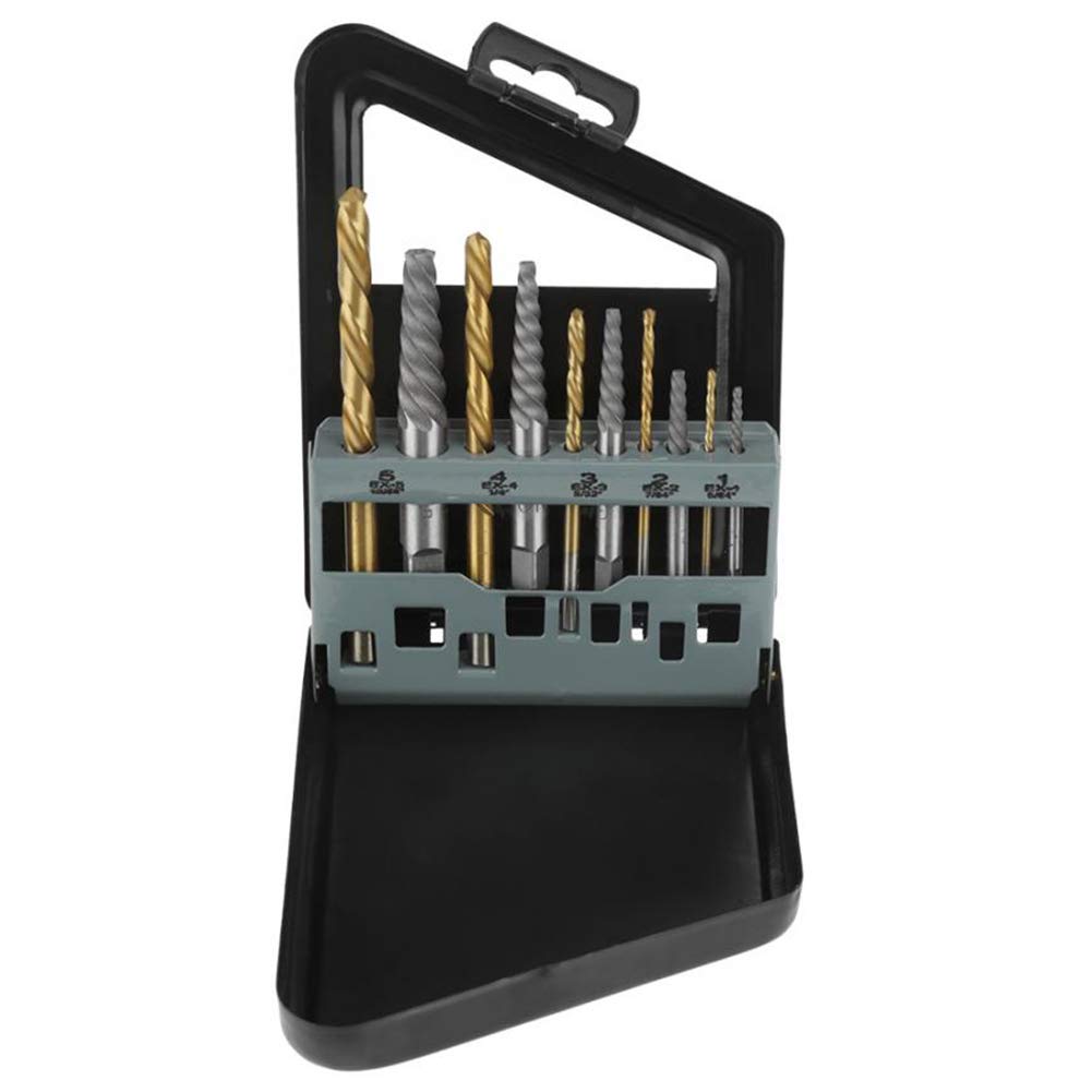 Drill Bit Sets, 2 In 1 Screw Extractor and Left Hand Cobalt Drill Bit Set, Bolt Remover Easy Out Kit, for Screws, Studs, Bolts And Other Accessories(10Pcs)