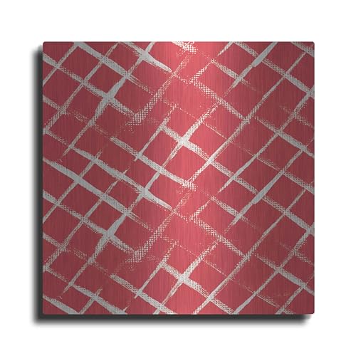 Luxe Metal Art 'Cool Kitchen Pattern IVB by Courtney Prahl, Metal Wall Art, 12"…