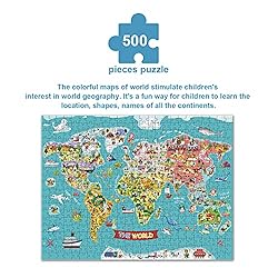 TOOKYLAND World Map Puzzle for Kids, Map Puzzle 500