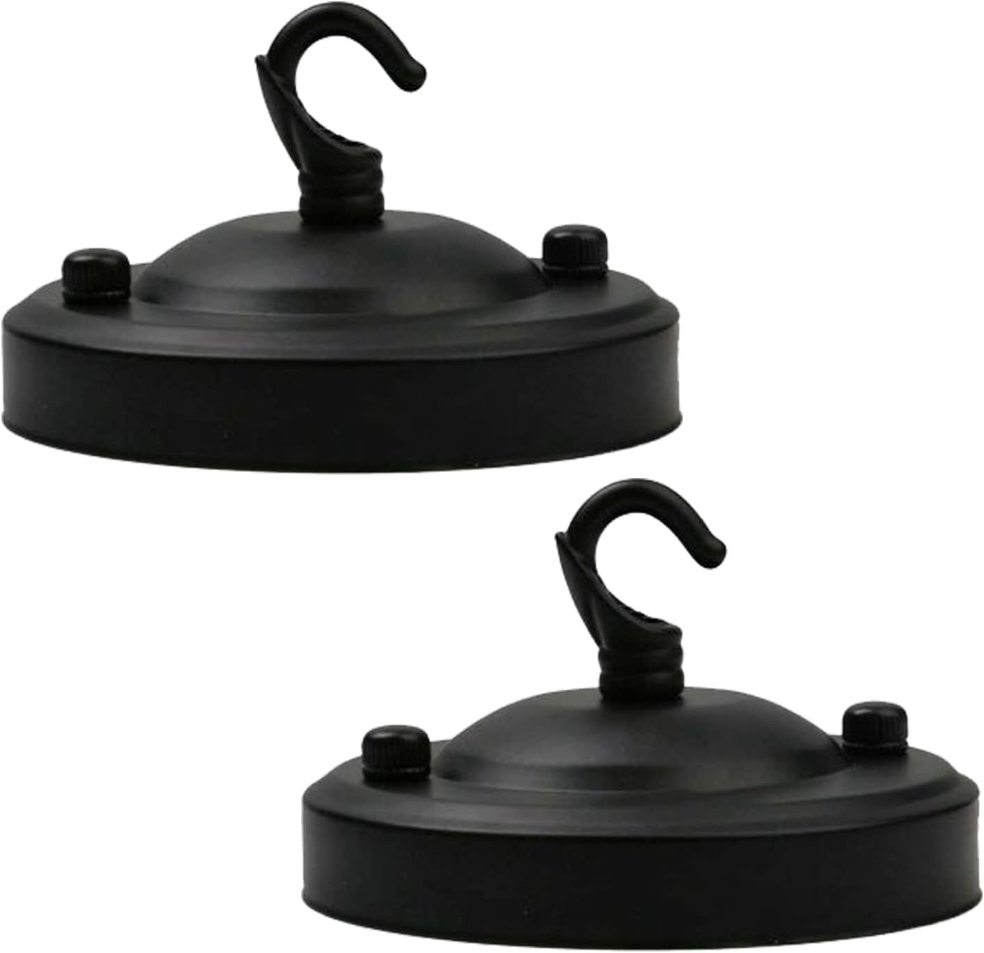 LEDSone 2 Pack Black Vintage Single Out Ceiling Rose Hook Plate for Light Fitting Chandelier, 108mm Metal Antique Side Fitting Ceiling Plate with Accessories for Ceiling and Wall Lamp