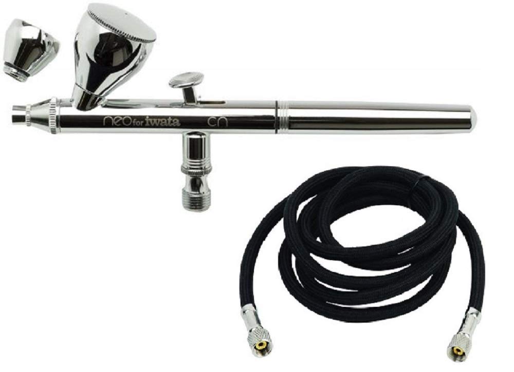 Iwata Airbrush Neo HP-CN with Braided air hose Fengda 3m fitting 1/8"-1/8"