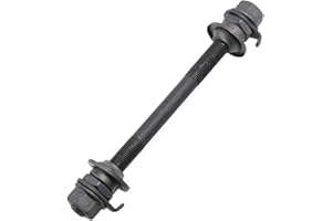 Meuey Lyot Bike Axle 140mm Bicycle Multiple Speed Front Hub Axle 3/8 Inch Black 26TPI Hub Conical Lock Nut Washer Kit -1pcs