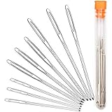 Hekisn Large-Eye Blunt Needles, Stainless Steel Yarn Knitting Needles, Sewing Needles, Crafting Knitting Weaving Stringing Ne