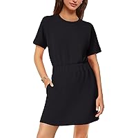 EVALESS Women's 2025 Summer Mini Dress - Short Sleeve Casual Beach Vacation Dress