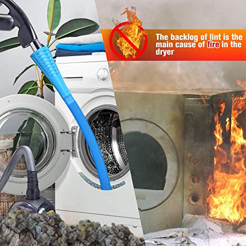 Sealegend Dryer Vent Cleaner Kit Vacuum Hose Attachment Brush Lint Remover Power Washer and Dryer Vent Vacuum Hose (V1-Blue)