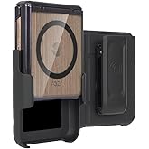 Nakedcellphone Electro Combo for Motorola RAZR Ultra 2025 Phone Case with Belt Clip Holster Holder - Built-in Screen Protector - Hinge Cover - Compatible with MagSafe - Black/Clear