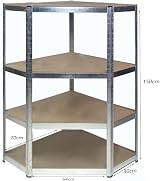 TMZ Heavy Duty Galvanised Steel Shelving 175kg/shelf 4 Levels 150cm H x 70cm W view 2